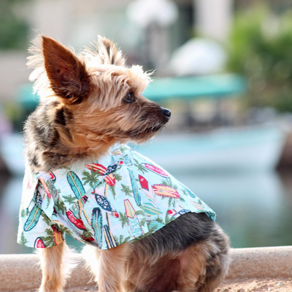 Hawaiian Camp Shirt - Surfboards and Palms