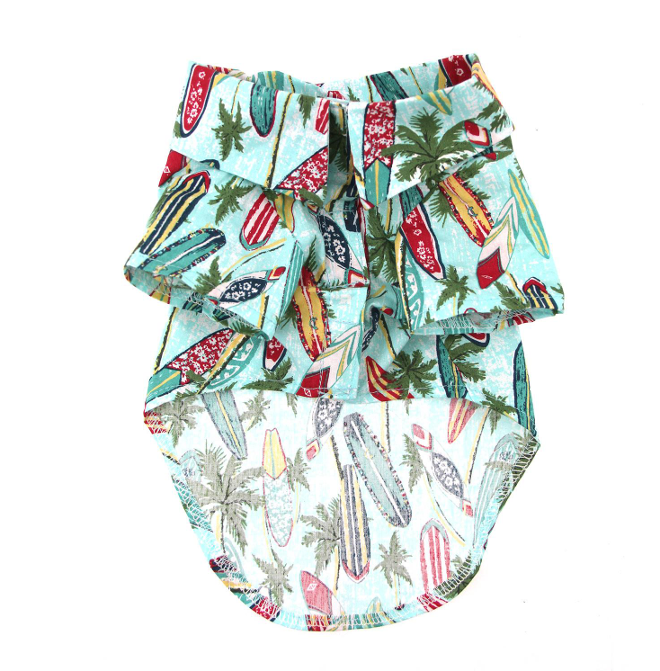 Hawaiian Camp Shirt - Surfboards and Palms