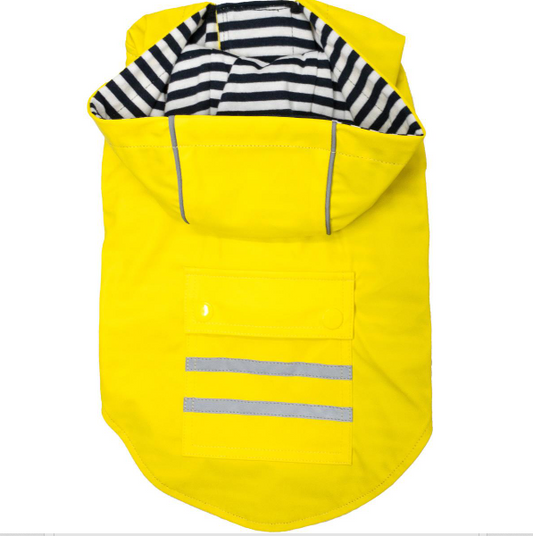 Slicker Raincoat with Striped Lining - Available in Blue, Yellow, and Pink